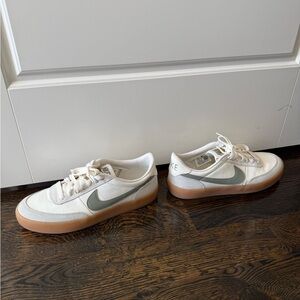 Nike White and Gray Shoes with Brown Sole